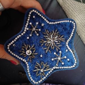 Blue Star-Shaped Beaded Ornament